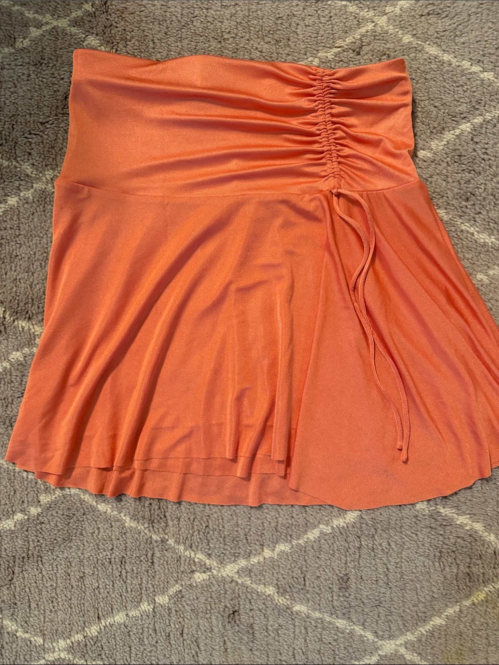 Free People Orange Drawstring Waist Mini Skirt